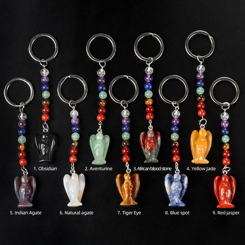 Cristal Porte Clef Ange 7 chakra -Ky1707