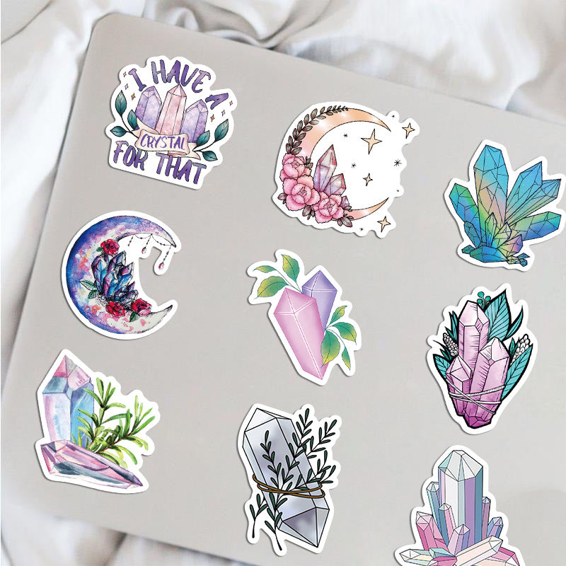 50 Sheets of New Style Dreamy Crystal Graffiti Stickers, Waterproof, for Suitcases, Notebooks, Water Cups and Scooters, Removable Stickers