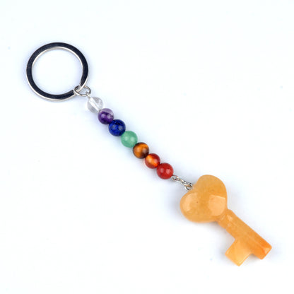 Cristal Porte Clef 7 chakra Coeur Clef Ky1484
