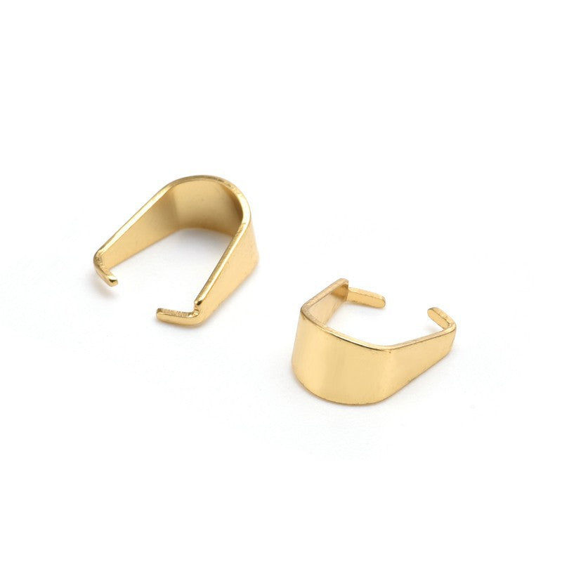 100pcs Bélières Acier Inoxydable Fermoirs à Pendentif Collier Pincer Bélières pour Pendentif Pince à Pince Bail Pendentif Connecteur de Charme pour Bijoux