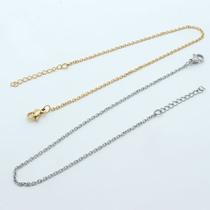 10pcs Chaines Bracelets en acier inoxydable longeur 16cm +5cm adjustable