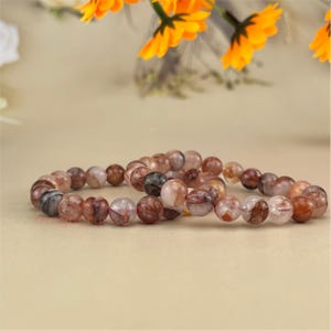 Fire Quartz Crystal Bracelets Handmade Healing Crystal Crafts