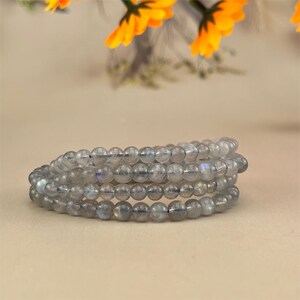 5mm Labradorite Crystal Bracelets Handmade Healing Crystal Crafts