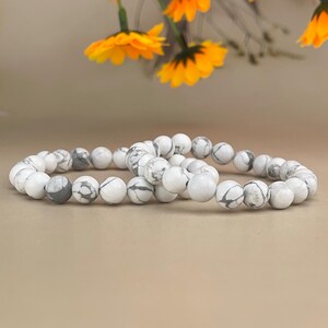 White Howlite Crystal Bracelets Handmade Healing Crystal Crafts Gemstone Bracelet