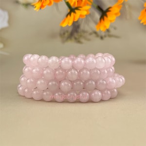 Rose Quartz Crystal Bracelets Handmade Healing Crystal Crafts