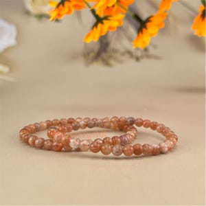 5mm Golden Sunstone Crystal Bracelets Handmade Healing Crystal Crafts