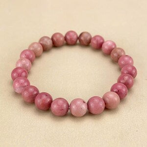 【Bracelet】6/8/10MM Pink Rhodonite Crystal Bracelets Handmade Healing Crystal Crafts Gemstone Bracelet