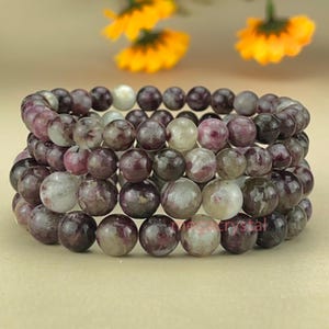 6/8/10mm Plum/Red Tourmaline Crystal Stretch Bracelets Wholesale Healing Crystal Crafts