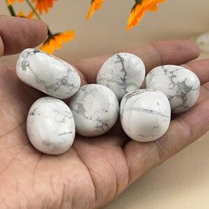 Natural White Howlite Tumbles Stones Crystal Tumbles Healing Crystal