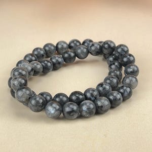 【Bracelet】6/8/10MM Larvikite Crystal Bracelets Healing Crystal Crafts Gemstone Bracelet