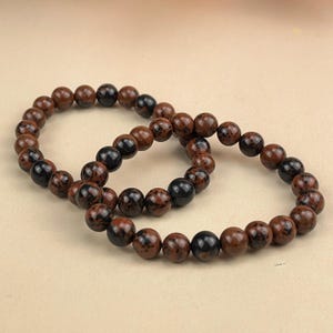 Mahogany Obsidian Crystal Bracelets Healing Crystal Crafts Gemstone Bracelet