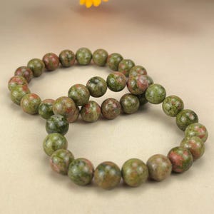 Natural Unakite Crystal Bracelets Healing Crystal Crafts Gemstone Bracelet