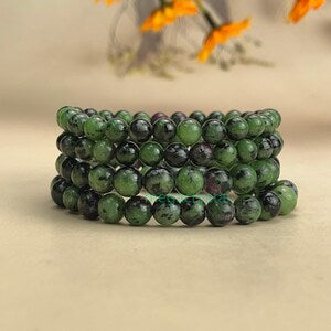 Natural Ruby Zoisite Crystal Bracelets Healing Crystal Crafts Gemstone Bracelet