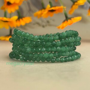 4mm Faceted Green Aventurine Crystal Bracelets Healing Crystal Crafts Gemstone Bracelet