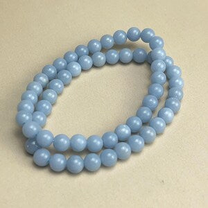 6/8/10mm Angelite Crystal Bracelets Stretch Gemstone Bracelets Handmade Healing Crystal Crafts