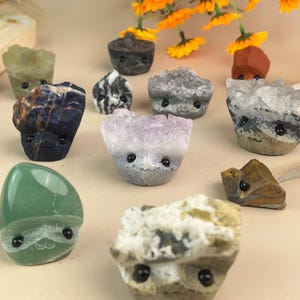 Mystery Crystal Buddies Natural Crystal Hedgehogs Healing Crystal Carving With Face Gift