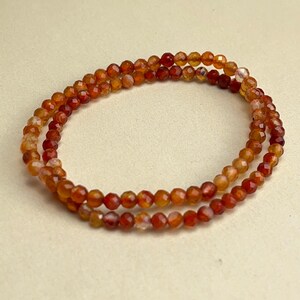 4mm Faceted Carnelian Crystal Bracelets Healing Crystal Crafts Gemstone Bracelet