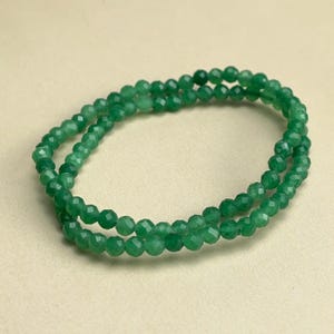4mm Faceted Green Aventurine Crystal Bracelets Healing Crystal Crafts Gemstone Bracelet