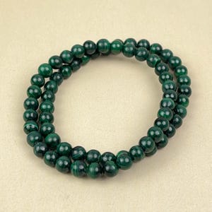 【Bracelet】6/8/10MM Malachite Crystal Stretch Bracelets Wholesale Healing Crystal Crafts