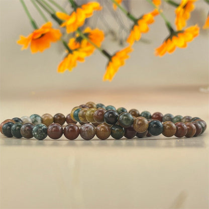 6/8/10mm Natural Ocean Jasper Crystal Stretch Bracelets Healing Crystal Crafts