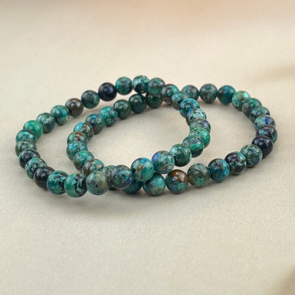 6/8/10mm Chrysocolla Crystal Bracelets Stretch Gemstone Bracelets Handmade Healing Crystal Crafts