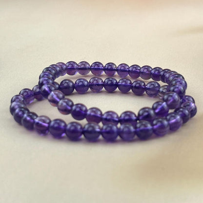 6/8/10mm Amethyst Crystal Bracelets Stretch Gemstone Bracelets Handmade Healing Crystal Crafts