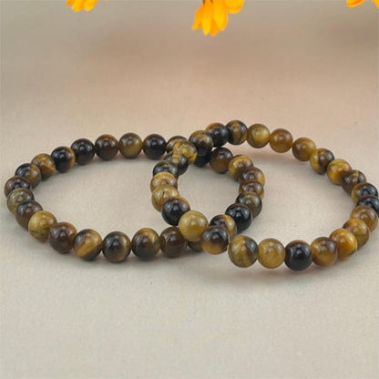 Natural Tiger Eye Crystal Bracelets Handmade Healing Crystal Crafts