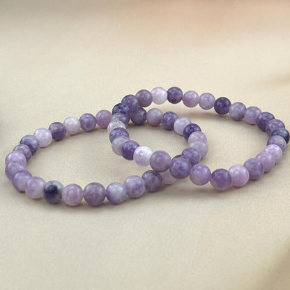 Purple Mica/Lepidolite Crystal Bracelets Handmade Healing Crystal Crafts