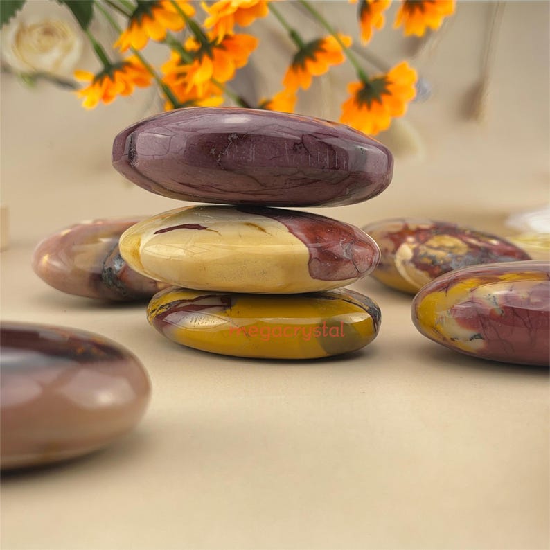 Natural Mookite Palm Stones Healing Crystal Crafts