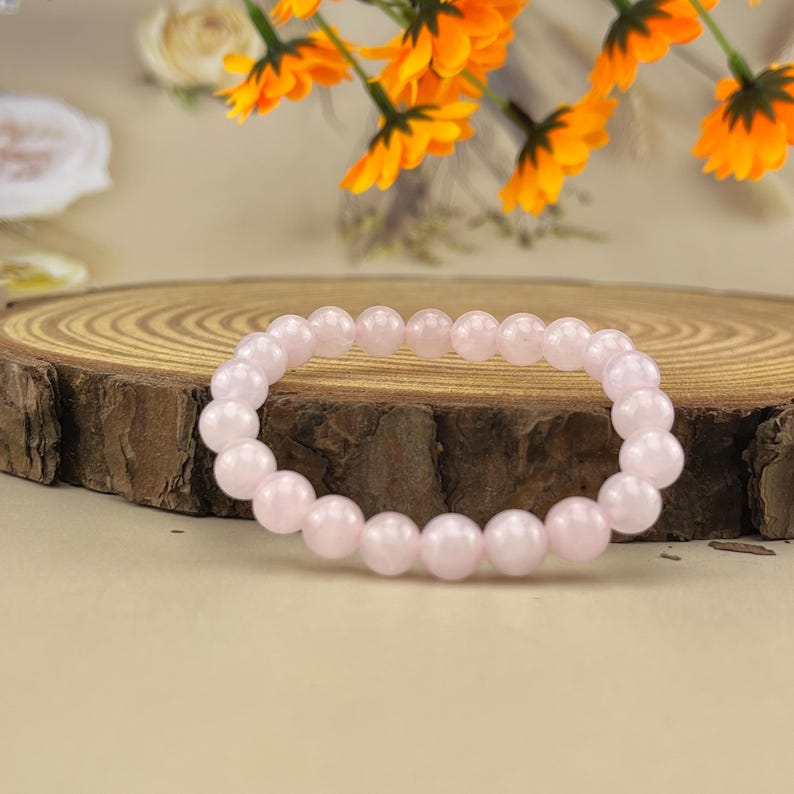 Rose Quartz Crystal Bracelets Handmade Healing Crystal Crafts