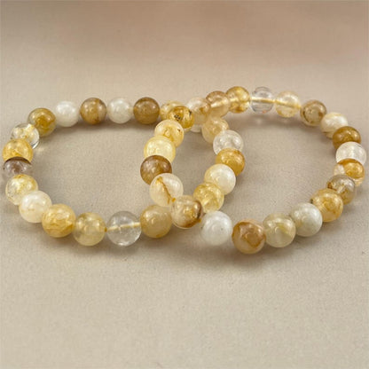 Golden Hematoid/Golden Healer Crystal Bracelets Handmade Healing Crystal Crafts