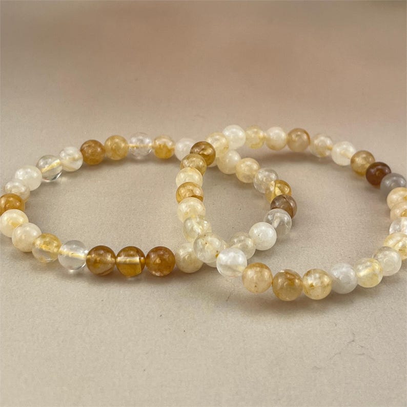 Golden Hematoid/Golden Healer Crystal Bracelets Handmade Healing Crystal Crafts