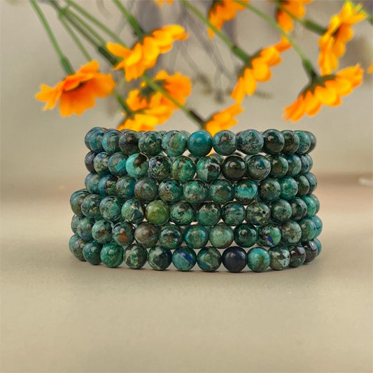 6/8/10mm Chrysocolla Crystal Bracelets Stretch Gemstone Bracelets Handmade Healing Crystal Crafts