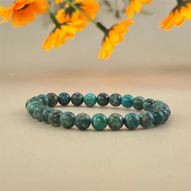 6/8/10mm Chrysocolla Crystal Bracelets Stretch Gemstone Bracelets Handmade Healing Crystal Crafts