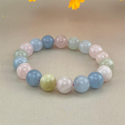 6/8/10mm Morganite Crystal Bracelets Stretch Gemstone Bracelets Handmade Healing Crystal Crafts