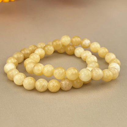 Yellow Calcite Crystal Bracelets Handmade Healing Crystal Crafts Gemstone Bracelet