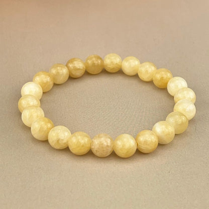 Yellow Calcite Crystal Bracelets Handmade Healing Crystal Crafts Gemstone Bracelet