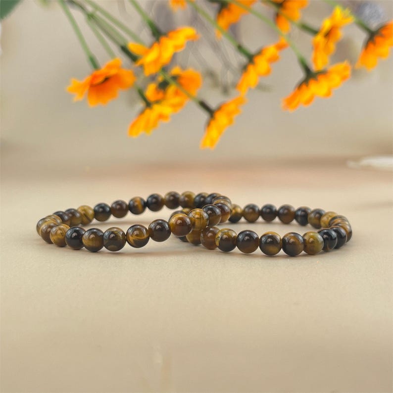 Natural Tiger Eye Crystal Bracelets Handmade Healing Crystal Crafts