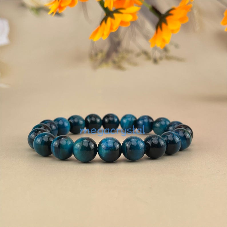 Blue Tiger Eye (Dyed Color) Crystal Bracelets Handmade Healing Crystal Crafts