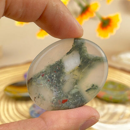 Natural Crystal Oval Stones/Worry Stones Healing Crystal Crafts Anti stress tool