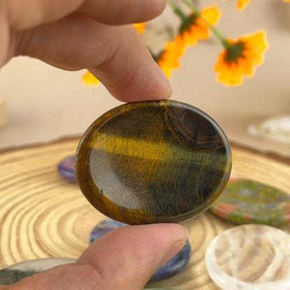 Natural Crystal Oval Stones/Worry Stones Healing Crystal Crafts Anti stress tool