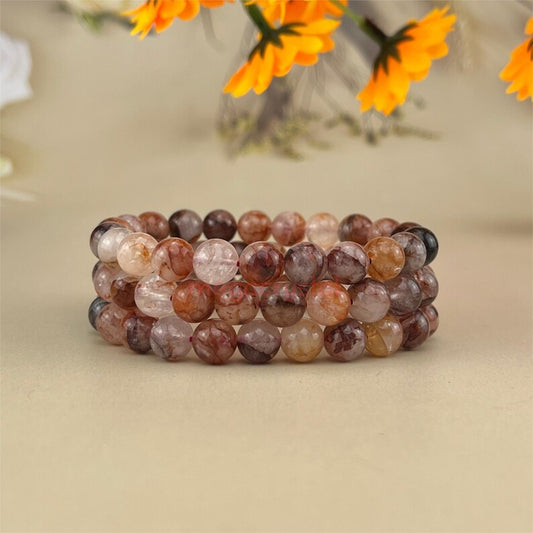 Fire Quartz Crystal Bracelets Handmade Healing Crystal Crafts