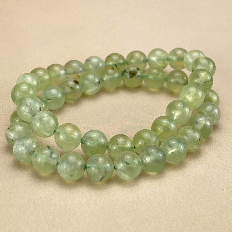 Prehnite Natural Crystal Bracelets Handmade Healing Crystal Crafts