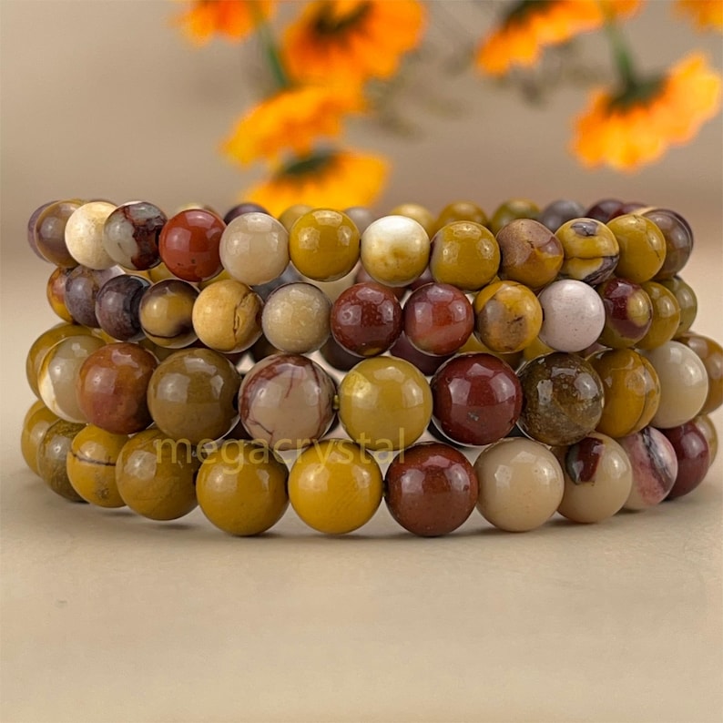 【Bracelet】6/8/10MM Mookaite Crystal Bracelets Handmade Healing Crystal Crafts