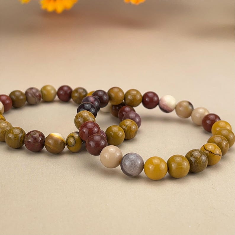 【Bracelet】6/8/10MM Mookaite Crystal Bracelets Handmade Healing Crystal Crafts