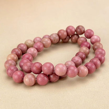 【Bracelet】6/8/10MM Pink Rhodonite Crystal Bracelets Handmade Healing Crystal Crafts Gemstone Bracelet