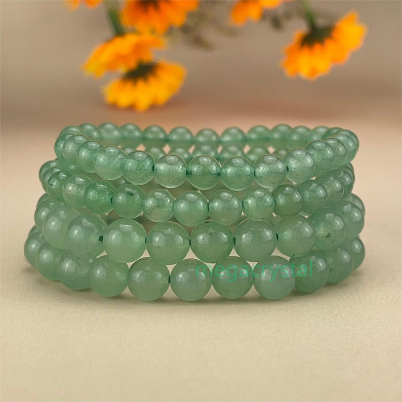 【Bracelet】6/8/10MM Green Aventurine Crystal Bracelets Healing Crystal Crafts Gemstone Bracelet