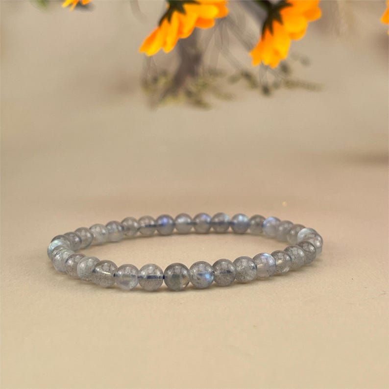 5mm Labradorite Crystal Bracelets Handmade Healing Crystal Crafts