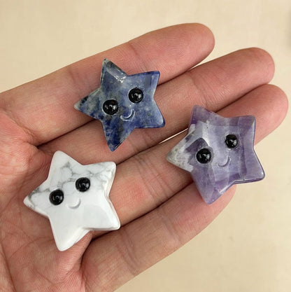 30MM Crystal Star Buddies Hedgehogs Healing Crystal Carving With Face