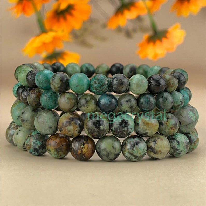 African Turquoise Crystal Bracelets Handmade Healing Crystal Crafts